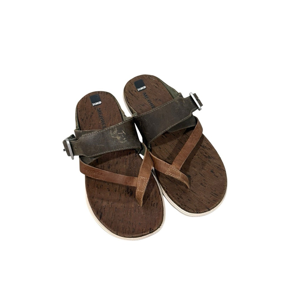 MERRELL Vertiver Women's Women's Leather Around Town Thong Buckle Sandals Size 6
